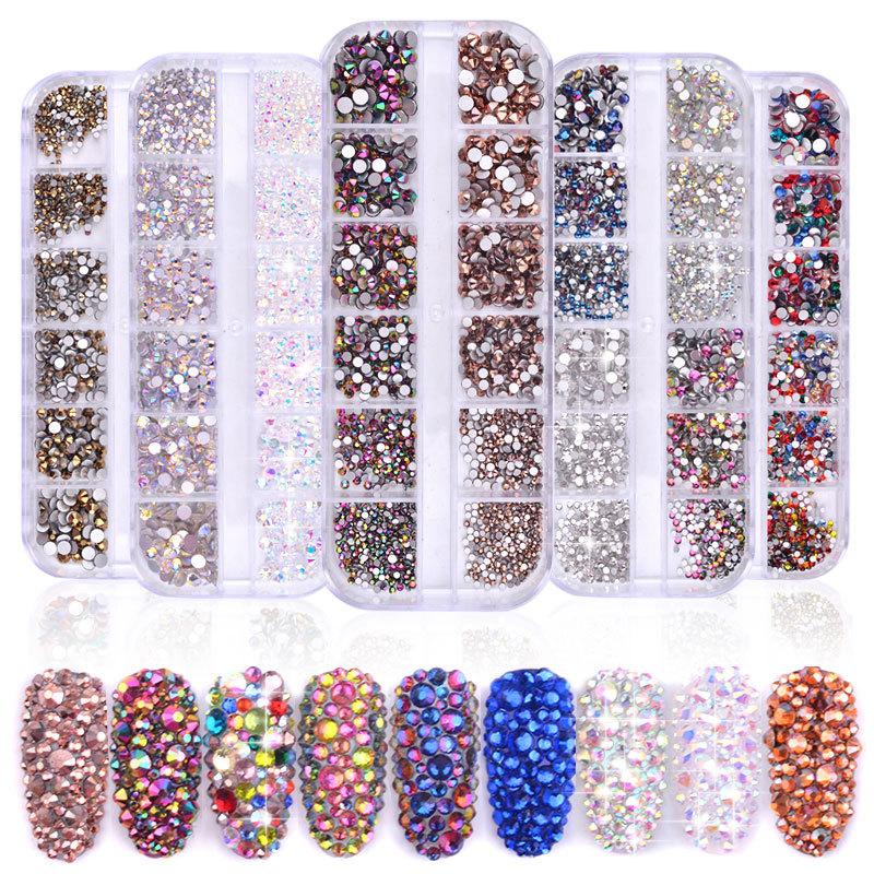 High silver flat diamond AB water diamond shiny diamond long strip box 1440 pcs