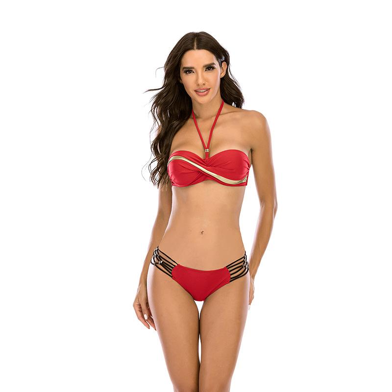 Candy 5-color swimsuit low-waist strappy bikini