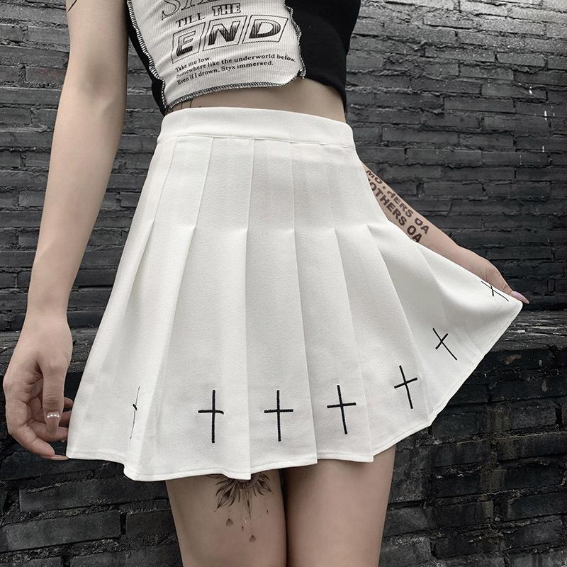 Punk machine air A word small black skirt