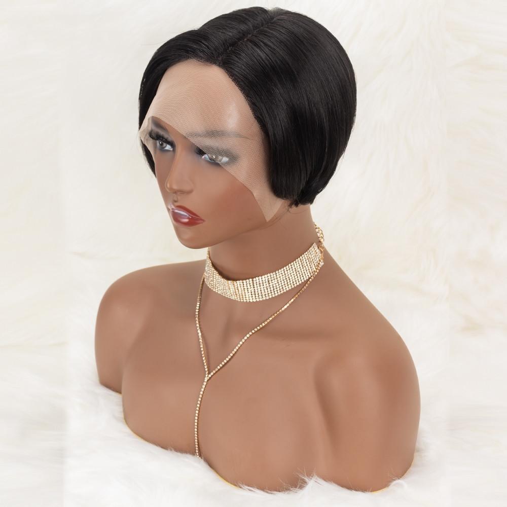 straight 13x1 T part pixie wig