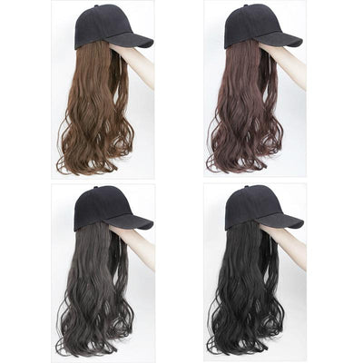 Black Peaked Cap Fiber Wig