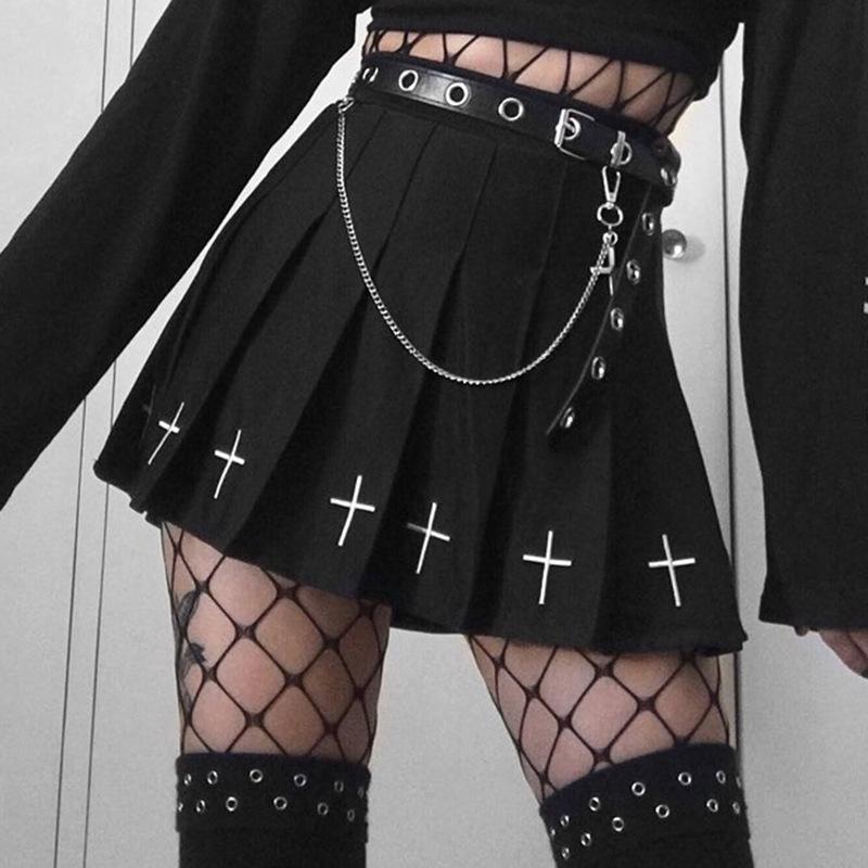 Punk machine air A word small black skirt