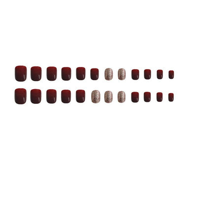 Nail Sticker Red-brown bright gold jump color