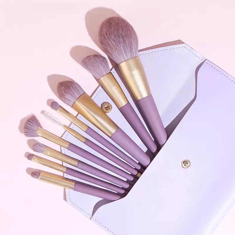 9pcs Purple Brush Set