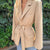 Cardigan lace-up belted lapel slim-fit blazer