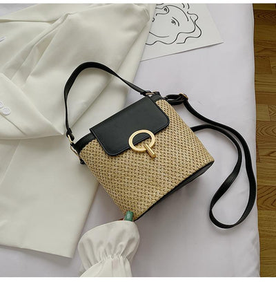 Woven bag lock buckle bag