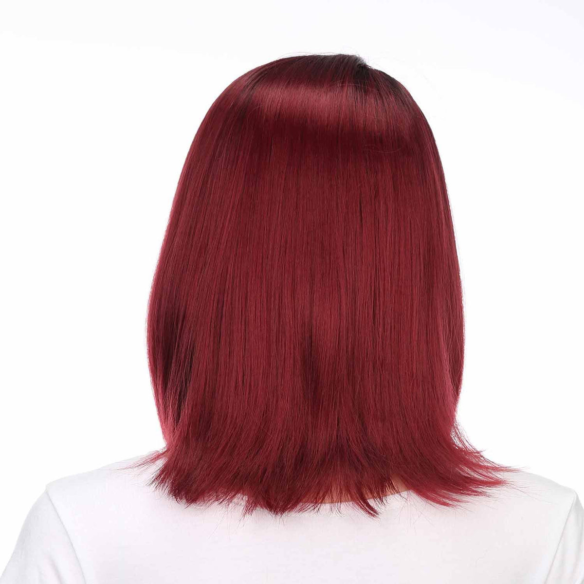 WS702_R2/138#|Gradient Wine Red Fiber Wig