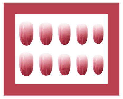 Gradient shades of rose red nail art