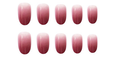 Gradient shades of rose red nail art