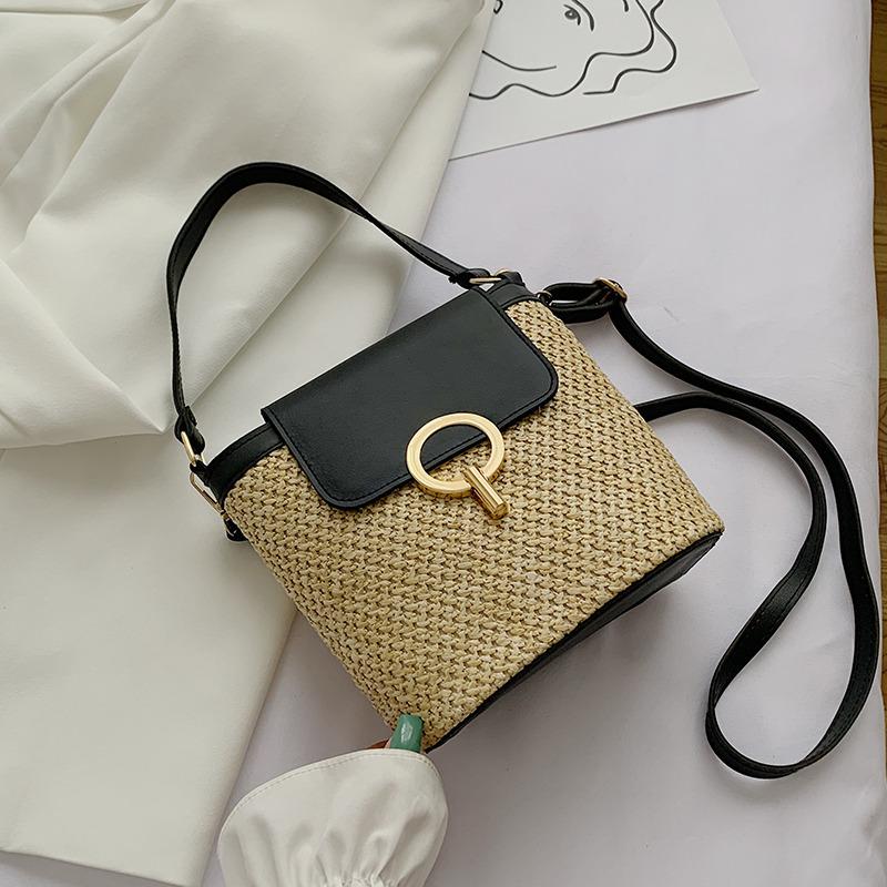 Woven bag lock buckle bag