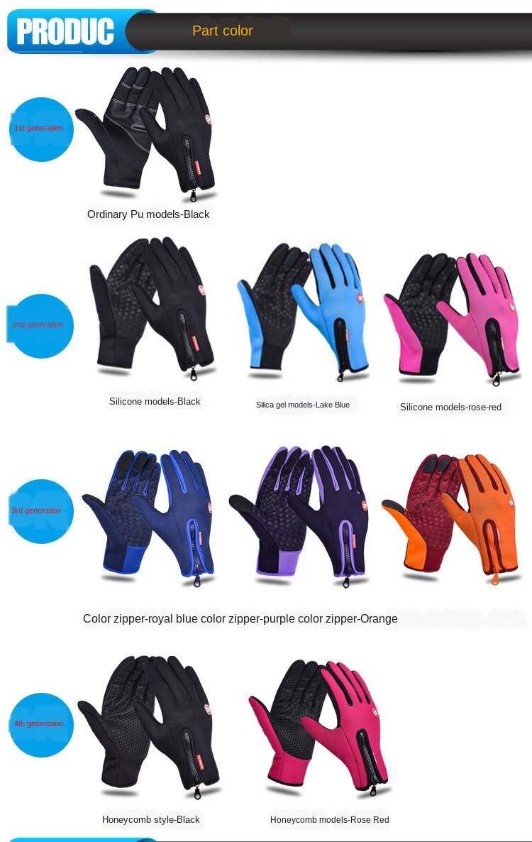 Fleece touch screen warm and windproof gloves