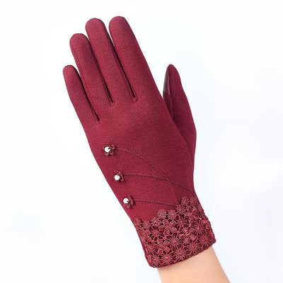 Ladies touch screen cotton gloves for outdoor driving