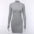 Long-sleeved skirt high-neck temperament solid color dress