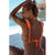 Bikini contrast ruffled strappy swimsuit