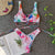 Split straps swimsuit dressing printing sexy compact