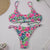 Sexy printed multicolor split bikini