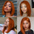 350# Orange Colored Short Bob Cut Lace Front Wigs