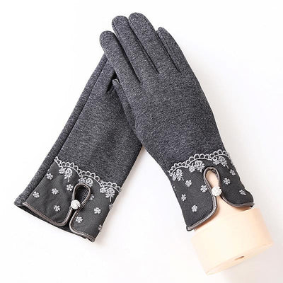 Ladies touch screen cotton gloves for outdoor driving