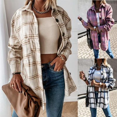 Retro Plaid Long Sleeve Shirt