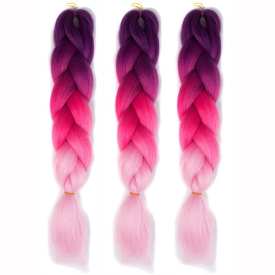 colorful dirty braid, gradient color chemical fiber wig