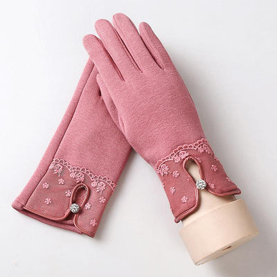 Ladies touch screen cotton gloves for outdoor driving