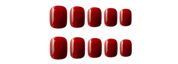 Nail art patch, burgundy solid color finished fake nails