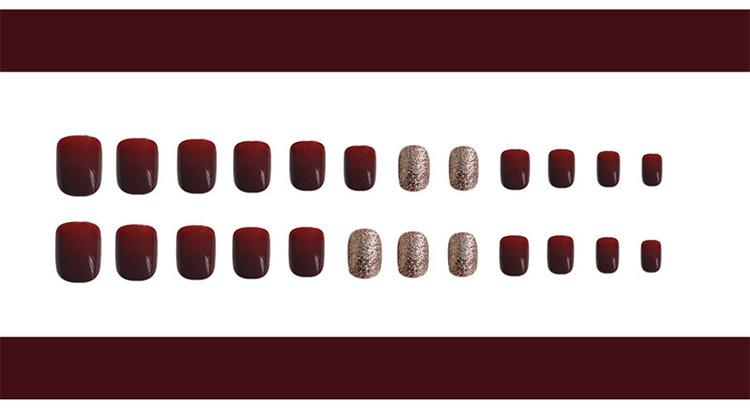 Nail Sticker Red-brown bright gold jump color