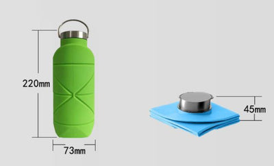 Rhombus folded portable silicone outdoor sports kettle