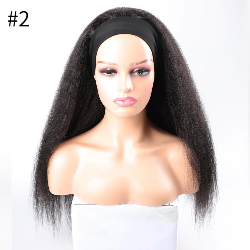 Fiber headband wig kinky straight