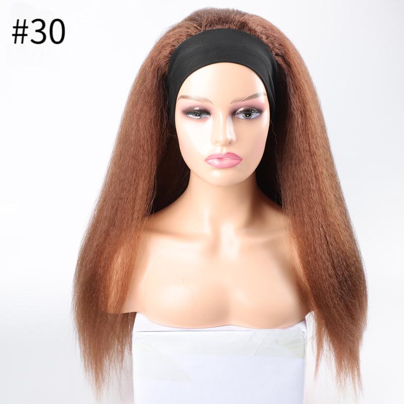 Fiber headband wig kinky straight