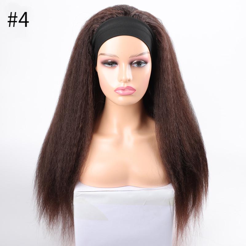 Fiber headband wig kinky straight